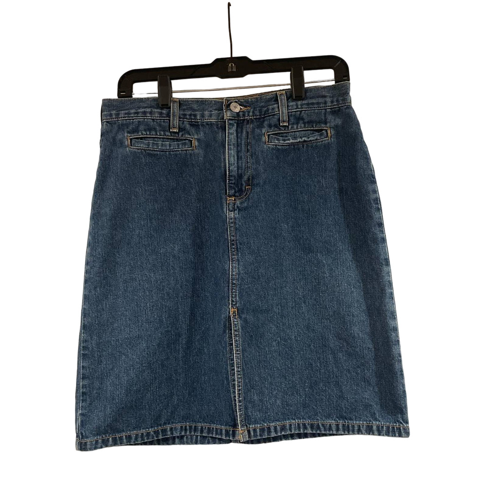 Tommy Jeans Vintage Denim‎ Skirt Blue Cotton Front Slit Size 9 Tommy Hilfiger